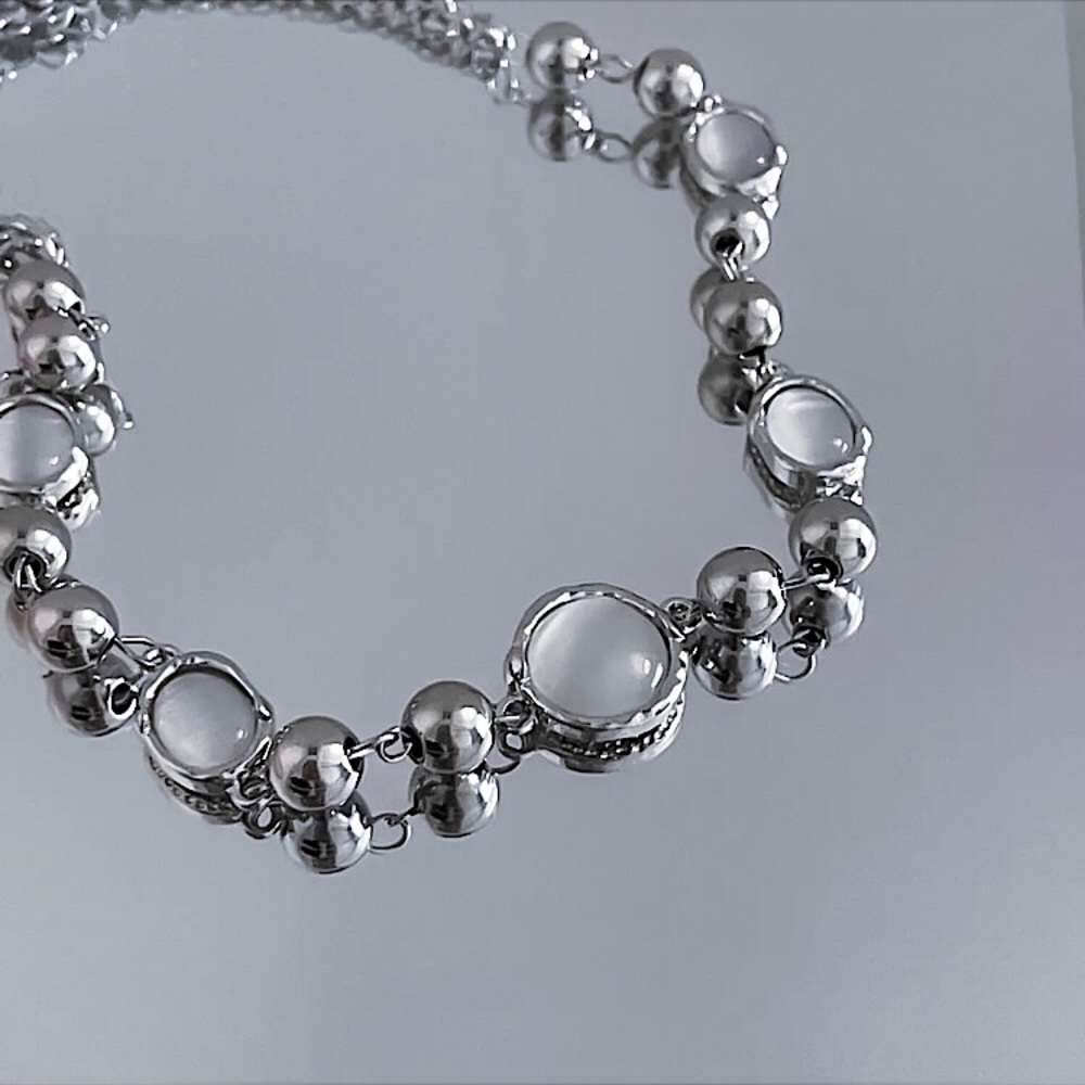 ⚜️𝟯𝟬%𝗢𝗙𝗙 𝗯𝘂𝗻𝗱𝗹𝗲𝘀 𝟯+⚜️ NEW Moonstone Trendy Silver Necklace - Picture 6 of 11